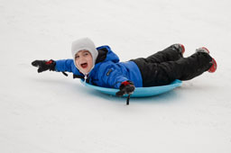 child sledding