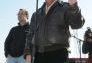 Mayor Michael Bloomberg speaks while Parks Commissioner Adrian
Benepe soaks in the scene