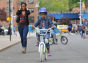 A girl riding her bike