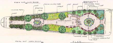 Image of the plan for the renovation of the Park Avenue Mall at 96th Street.