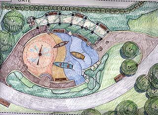 Detail of Hunts Point Riverside Park plan showing the beach theme play area