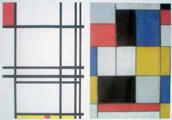 Image of some Piet Mondrian paintings