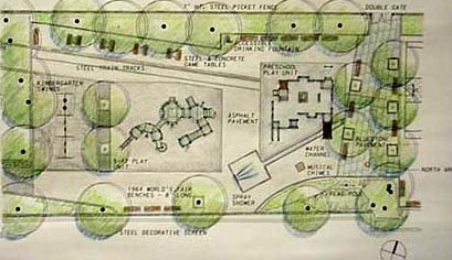 Illustration of park playground
