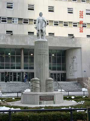 Photo of the Christopher Columbus Statue in Columbus Park Brooklyn