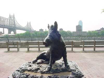 Photo of Wild Boar statue in Sutton Place Park, Manhattan