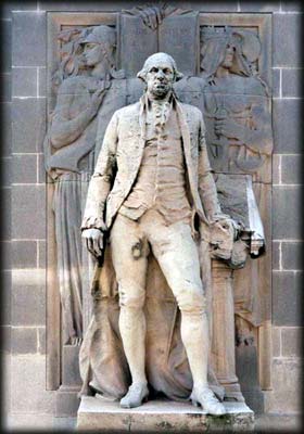 Photo of George Washington Accompanied by Fame and Valor on the Washington Square Arch, Manhattan