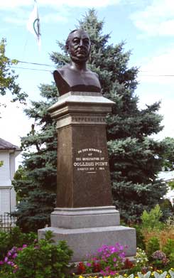 Photo of statue of Conrad Poppenhusen