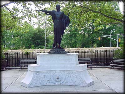 Photo of the Clarence T. Barrett Memorial in Major Barrett Triangle, Staten Island