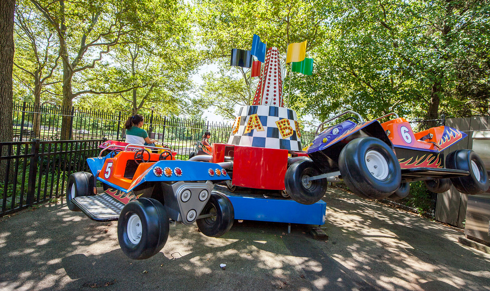 Head on over to Fantasy Forest Amusement Park on the west side of the park! Go for the thrill on rides like the Corona Cobra Coaster, the Twirling Teacups, the Bouncy Baja Buggies, and more!