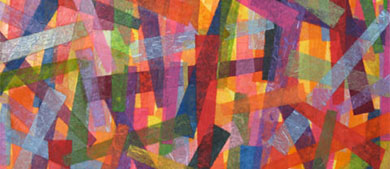collage of colorful rectangual strips