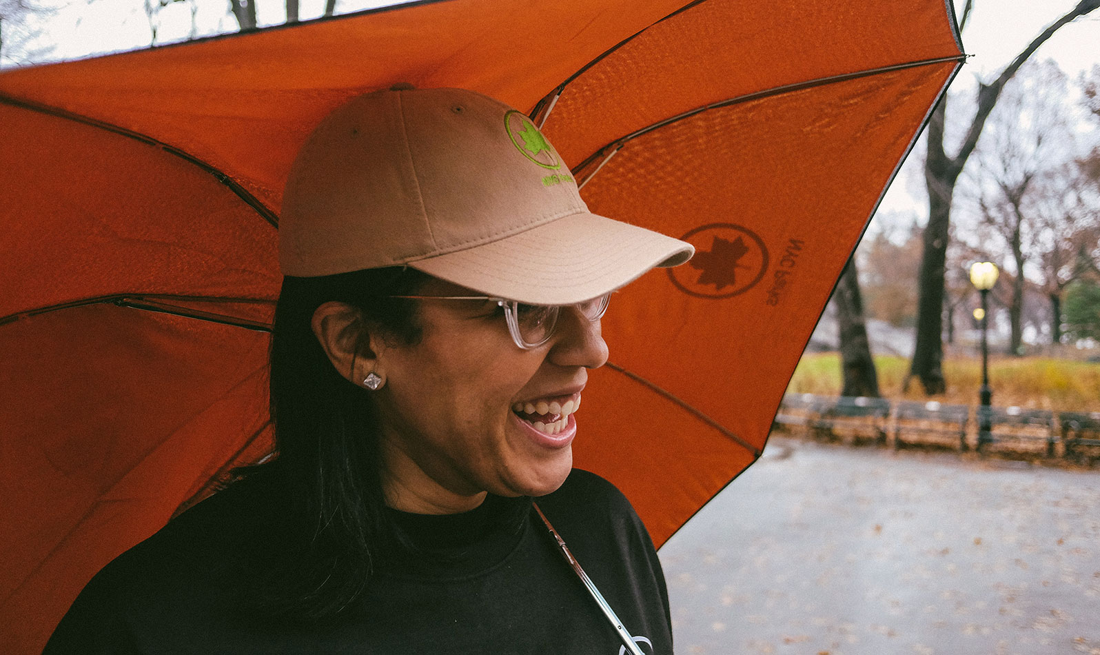 Orange NYC Parks Collapsible Umbrella - $15