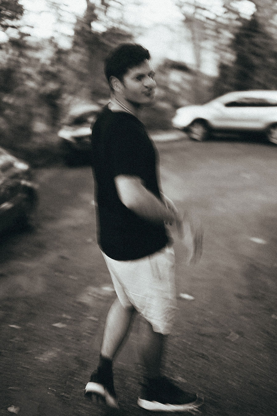 Black and white image of the boy