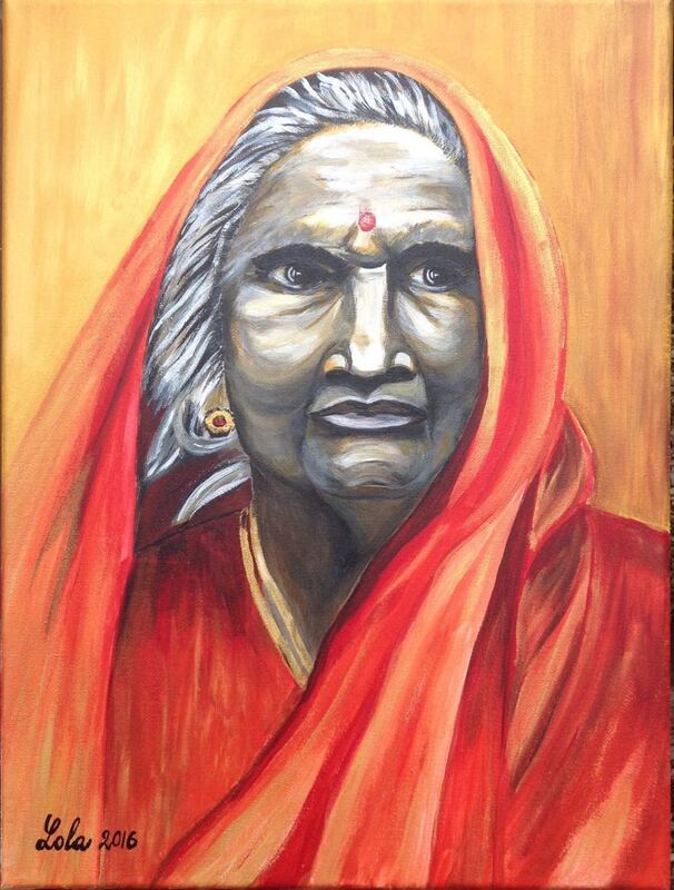 an elder wearing a sari
