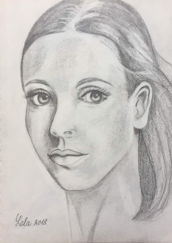pencil drawing of a woman