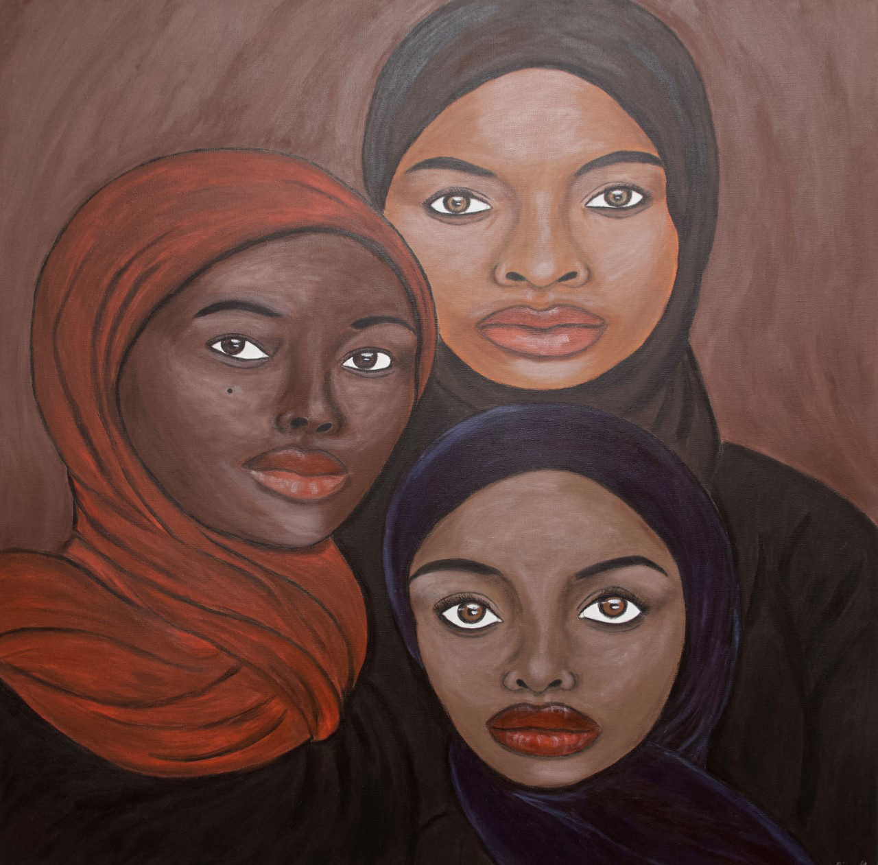 women of various shades of brown wearing hijabs
