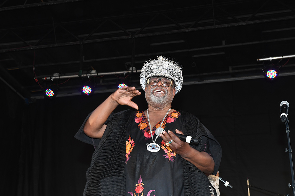 photo of George Clinton performing on stage