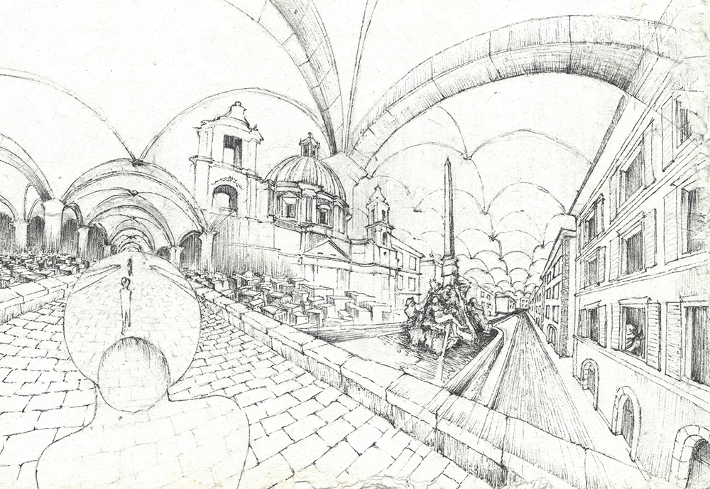 illustration of the architecture in Rome