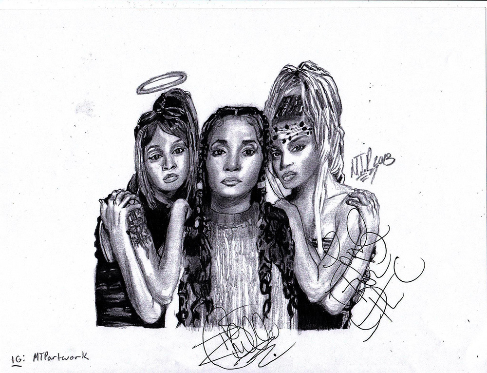 illustration of R&B group TLC