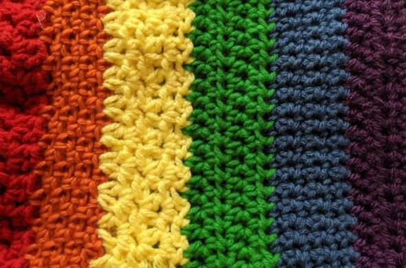 yarn in rainbow colors