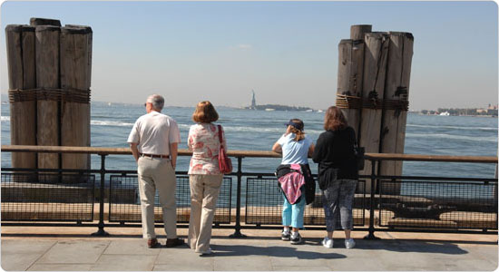 Battery Park remains popular with city residents and visitors, due to its magnificent views of the harbor. Battery Park remains popular with city residents and visitors, due to its magnificent views of the harbor.