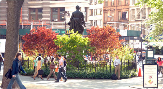 Once the site of a state arsenal, Madison Square Park opened as a public space in 1847. Once the site of a state arsenal, Madison Square Park opened as a public space in 1847.