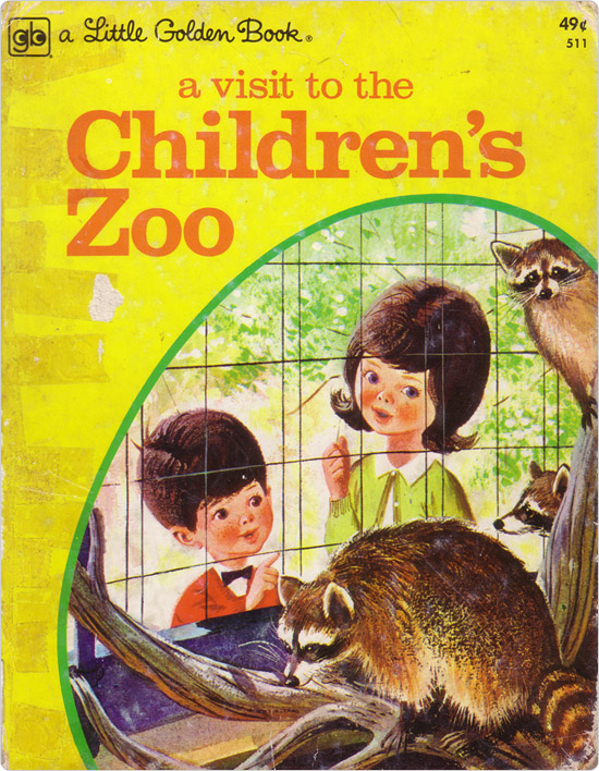 The cover of a children?s book, A Visit to the Children?s Zoo, largely based on the Central Park Children?s Zoo.