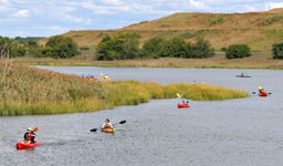 people kayaking at Freshkills Park