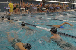 kids compete at a swim meet
