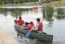 Canoes on the restored lake