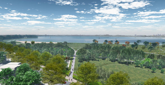 A new access path at the end of Rosedale Avenue will lead visitors to a viewpoint and amphitheatre overlooking the East River. A new access path at the end of Rosedale Avenue will lead visitors to a viewpoint and amphitheatre overlooking the East River.
